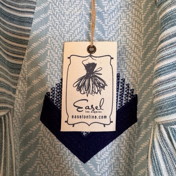 NEW Easel Blue Embroidered Maxi Dress - Picture 7 of 9